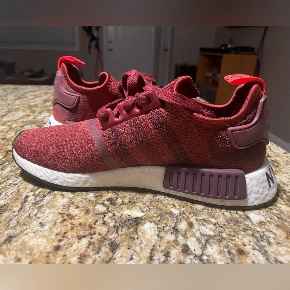 Women’s Adidas NMD R1 Maroon Sneakers - Picture 5 of 10